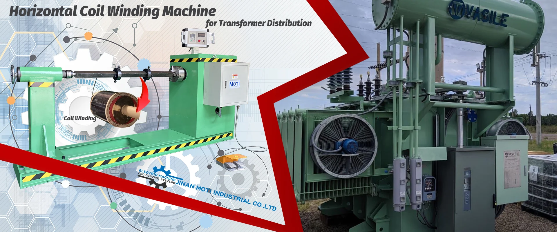 MÁQUINA DE BOBINA HORIZONTAL PARA DISTRIBUIÇÃO DE TRANSFORMADOR