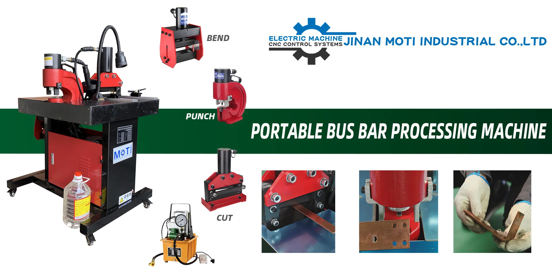 Máquina portátil de procesamiento de barras colectoras