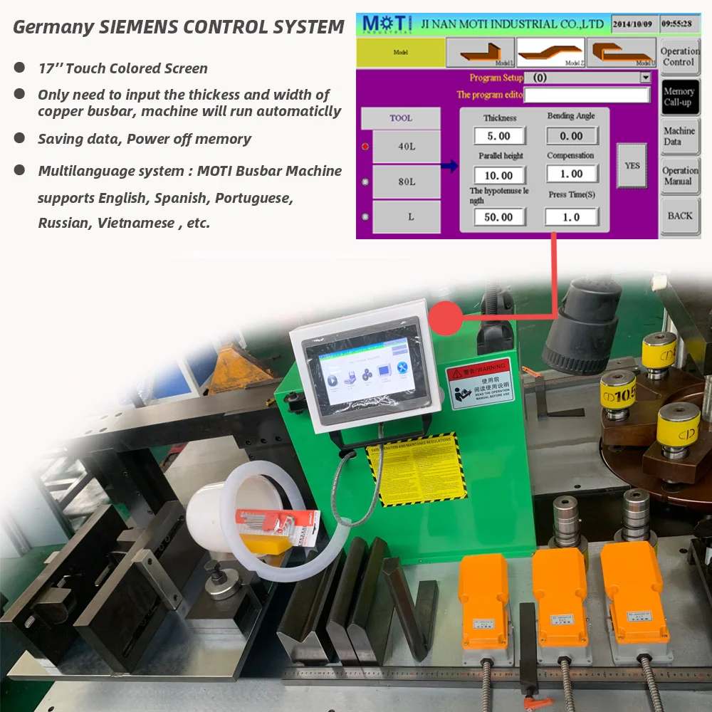 SISTEMA DE CONTROL SIEMENS DE LA MÁQUINA DE PROCESAMIENTO DE BARRAS DE COBRE MOTI-50-3NC