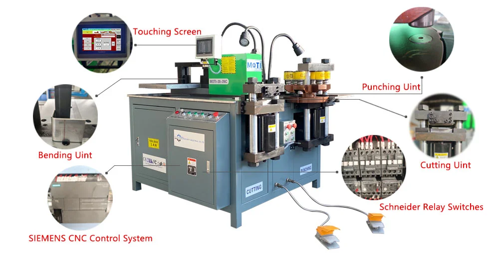 Станок 3 в 1 с ЧПУ для обработки токопроводящих шин MOTI-50-3NC 2023-06-18