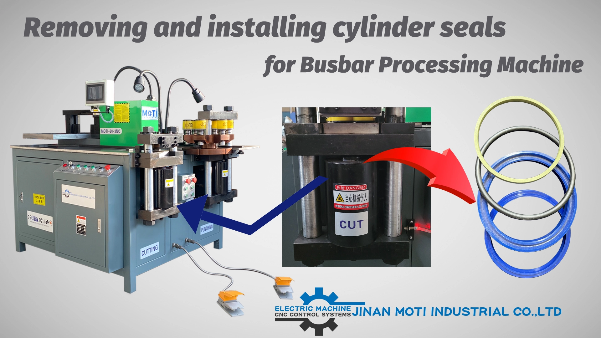 Removing and Installing Cylinder Seals for Busbar Processing Machine