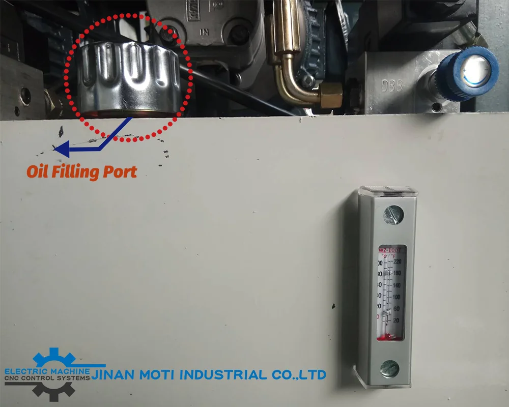 oil filling port of MOTI Busbar Processing Machine