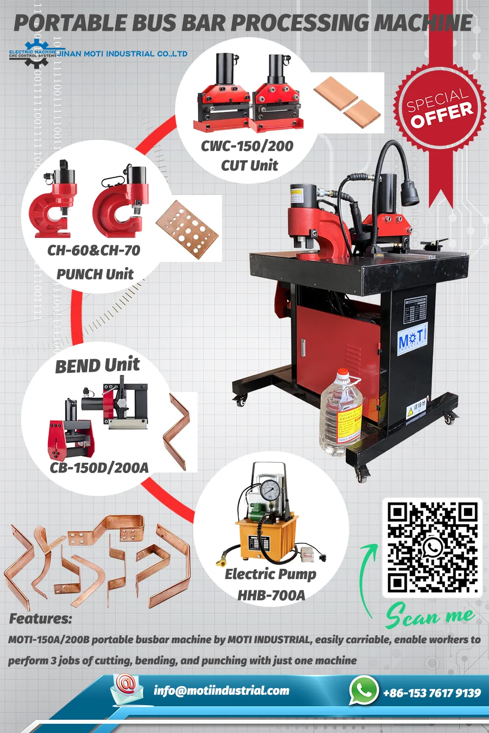 Portable Busbar Cutting Bending Punching Machine 2023-08-26