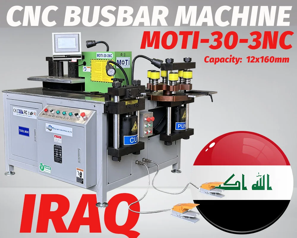 CNC Copper Busbar Processing Machine MOTI-30-3NC to Iraq