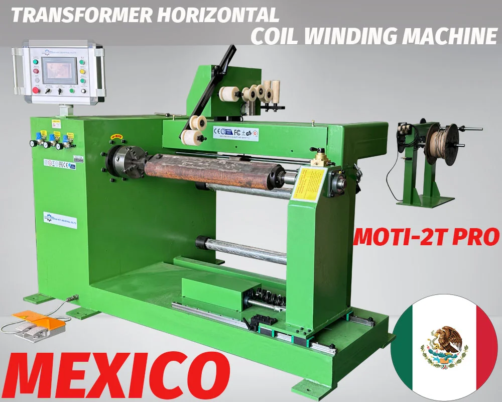 Automatic CNC Transformer Horizontal Coil Winding Machine MOTI-2T PRO to Mexico