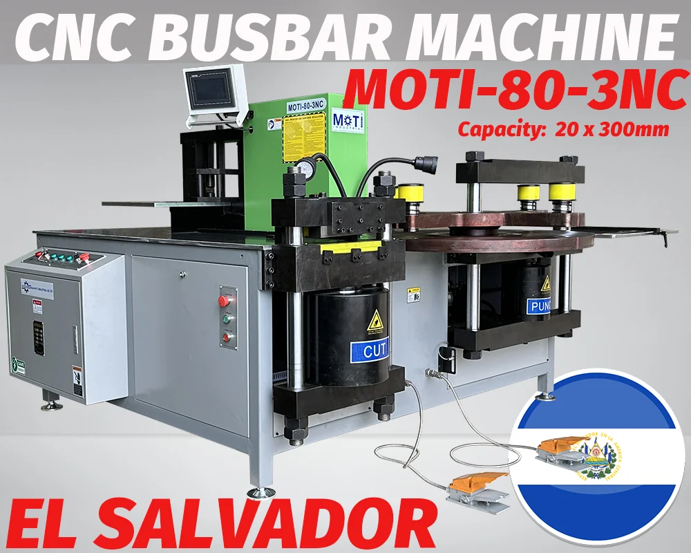 CNC Copper Busbar Machine MOTI-80-3NC to EL SALVADOR