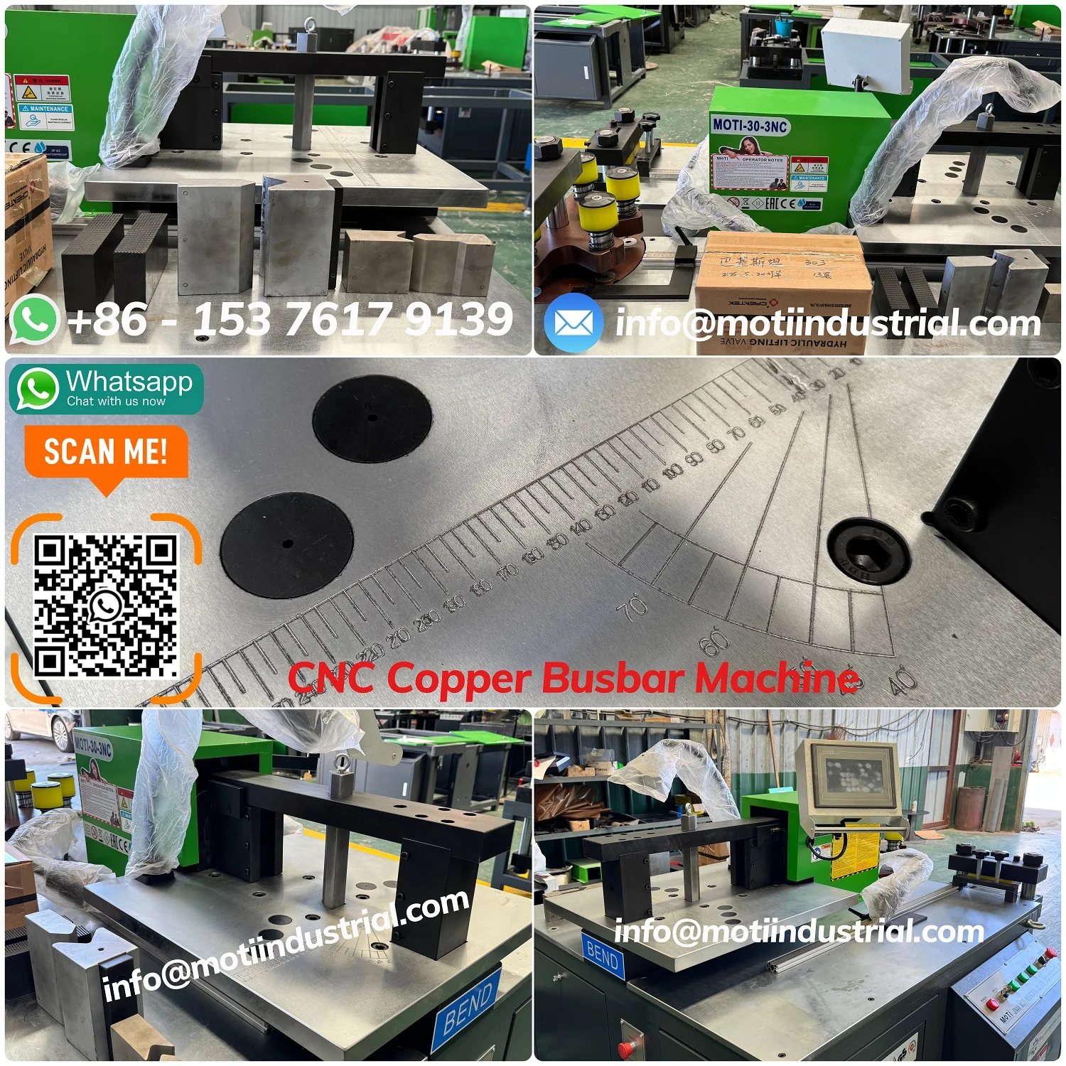 The bending section and bending tools of the CNC copper busbar cutting punching bending machine MOTI-30-3NC before shipped to Pakistan