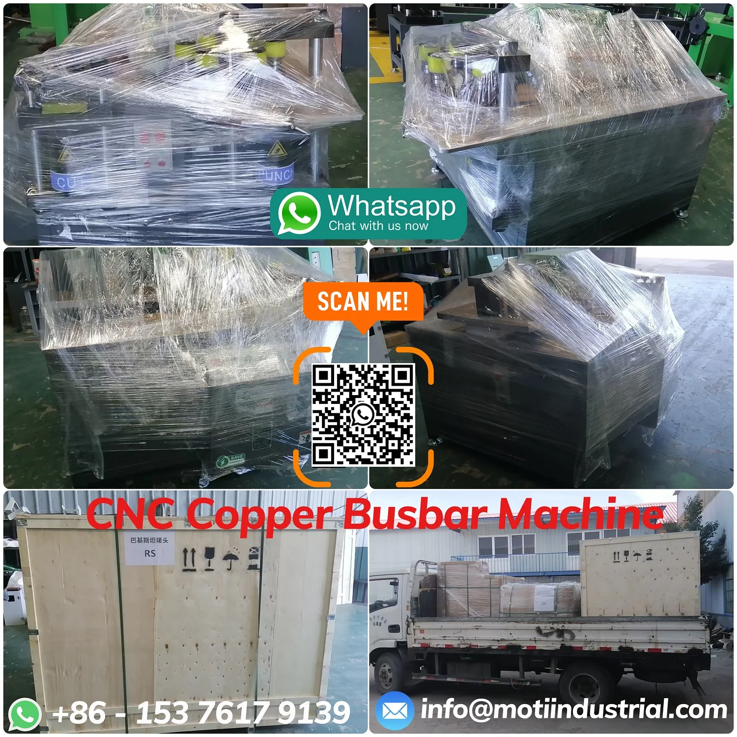 The package photo of CNC Busbar Fabrication Machine MOTI-30-3NC before ship to Pakistan
