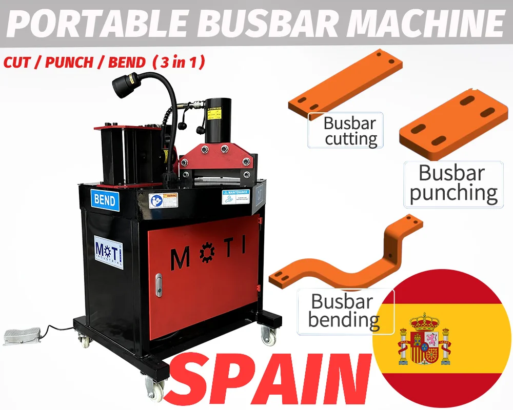 The most popular portable busbar processing machine MOTI-200B in Spain