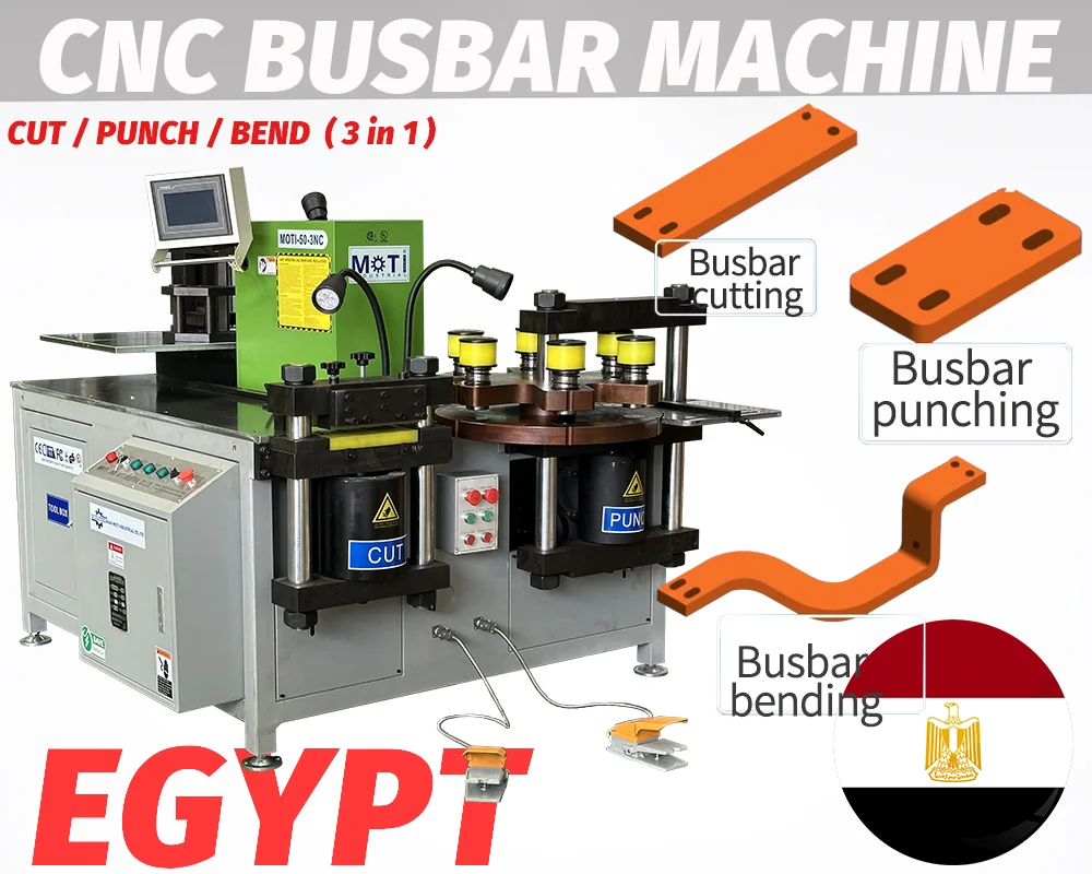 16x250mm MOTI CNC Copper Busbar Machine MOTI-50-3NC To Egypt