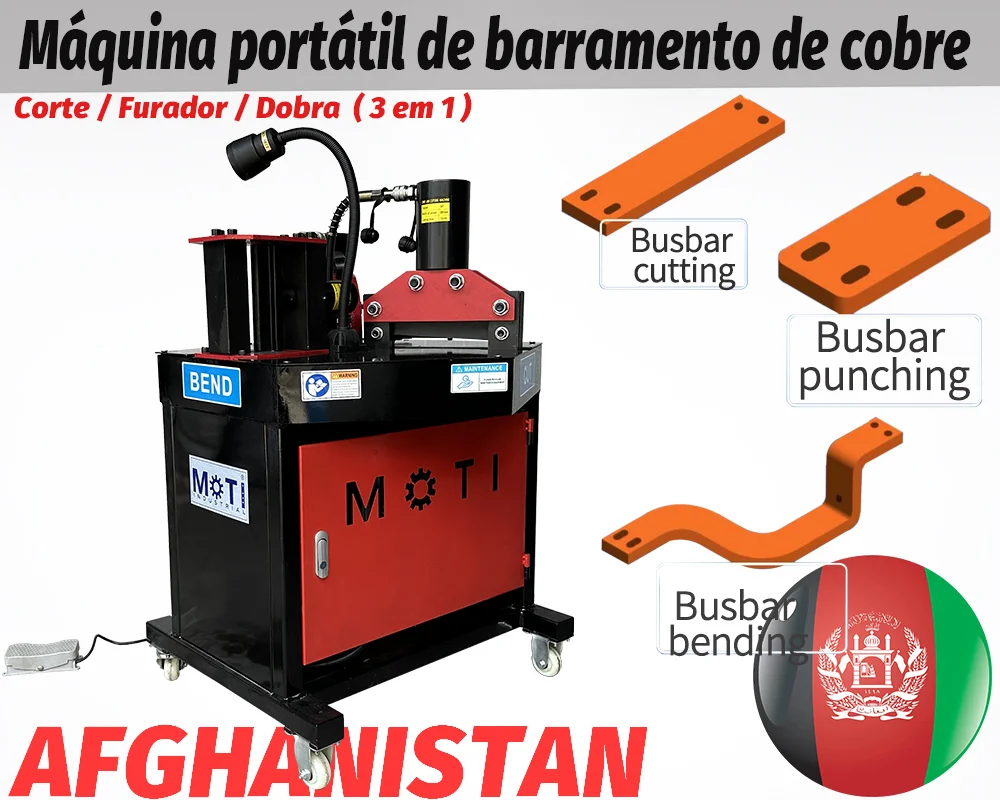 Máquina de dobrar barramentos de cobre portátil 12x200mm MOT