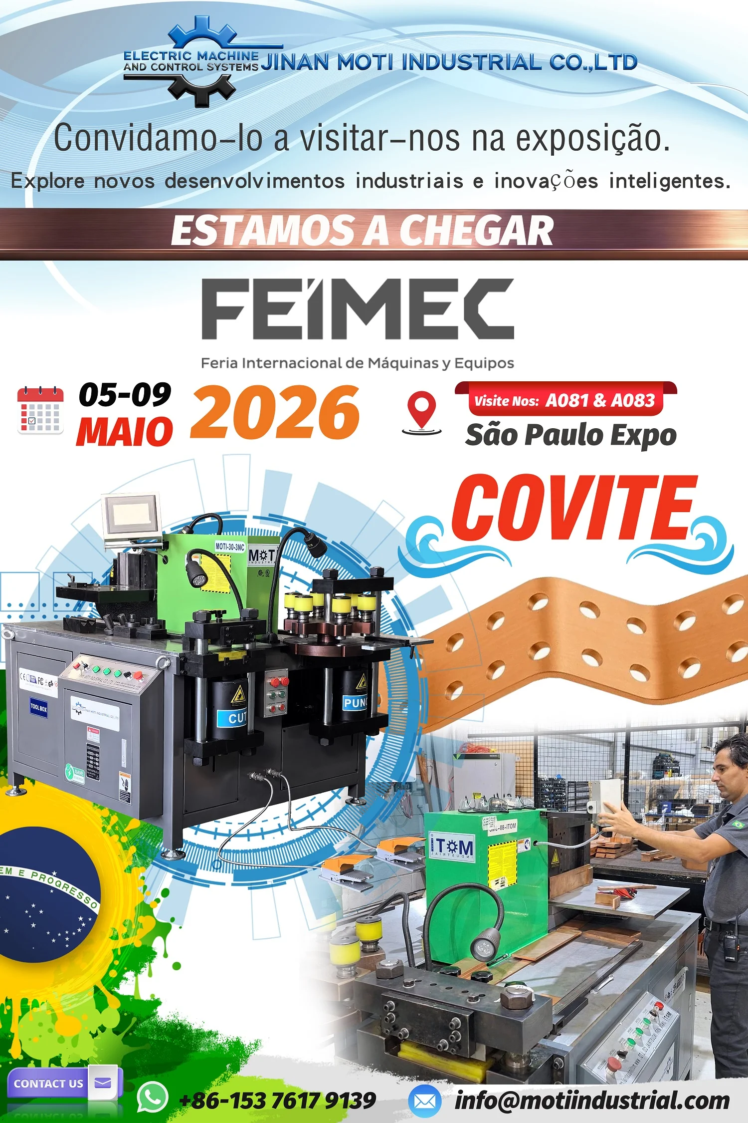 FEIMEC 2026 Brasil Máquina CNC para Processamento de Barramento MOTI-30-3NC.webp