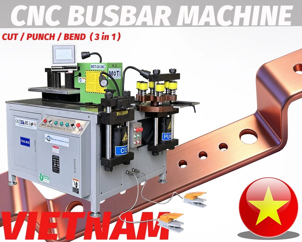12x160mm CNC Busbar Processing Machine MOTI-30-3NC To Vietna
