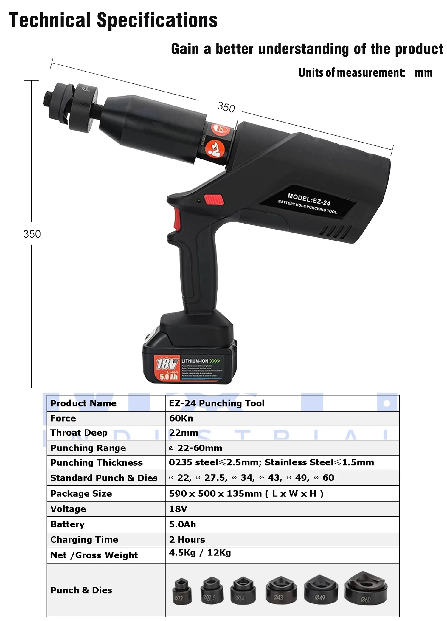 Technical Specifications of Battery Powered handel Punch Tool MOTI-EZ24 20270704.webp Technical Specifications of Battery Powered handel Punch Tool MOTI-EZ24 20270704.webp