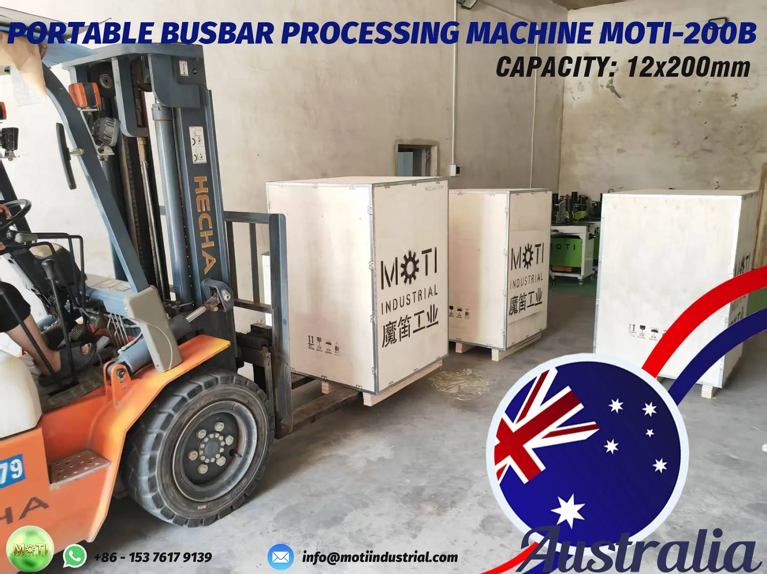 Package of Portable Copper Busbar Processing Machine MOTI-200B To Australia 20260722.webp