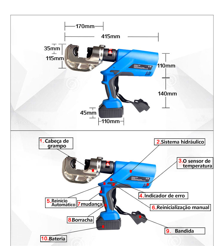 Elétrica Fio Crimpers Alicate Hidráulico (图2)