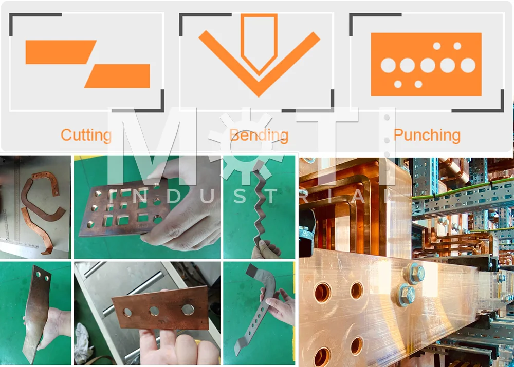  Copper Busbar Samples of MOTI-200B Portable Busbar Machine